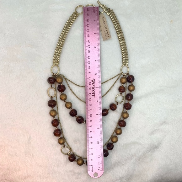 Kenneth Cole Layered Statement Necklace Gold Tone - Picture 5 of 5